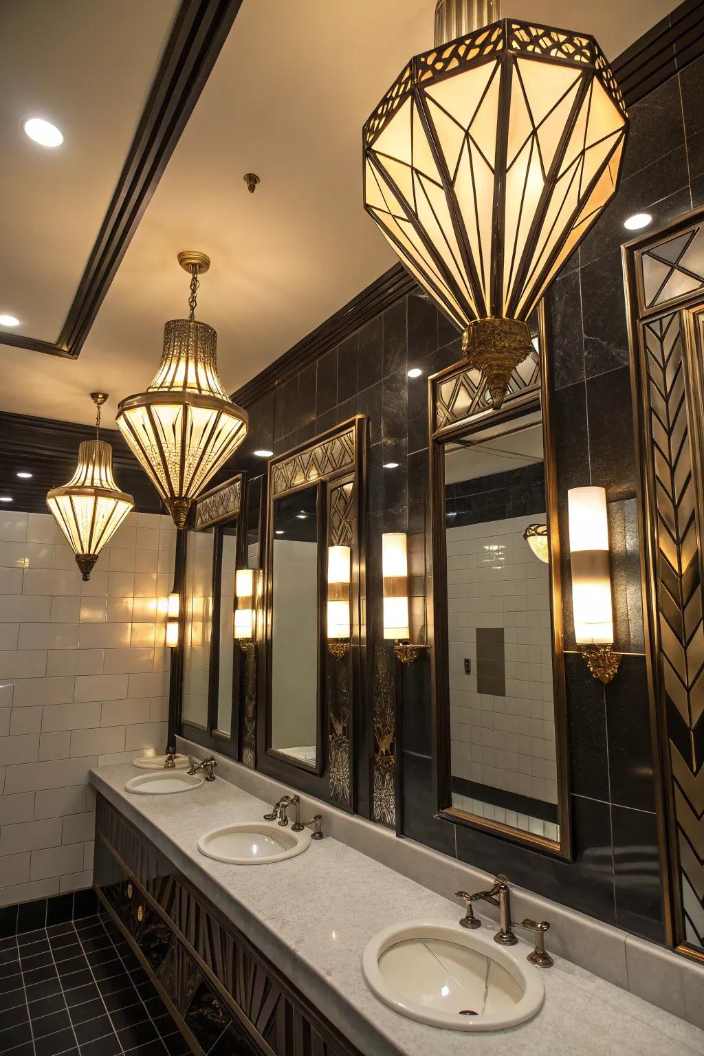 Classic lighting adds a touch of glamorous luxury to your bathroom.