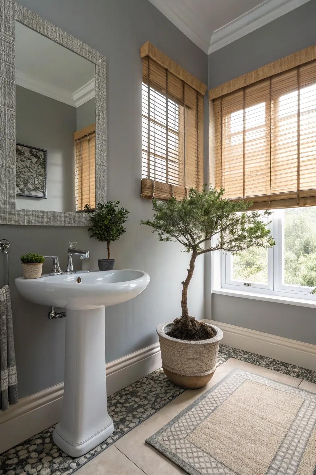 Establish a tranquil escape using soothing colors and organic elements.