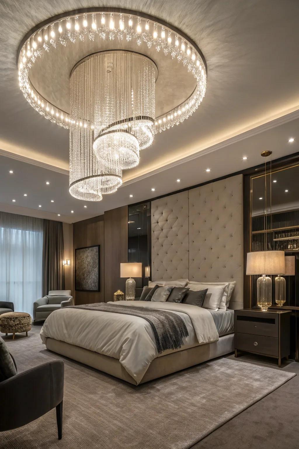 Cascading lights add drama and movement to your decor.
