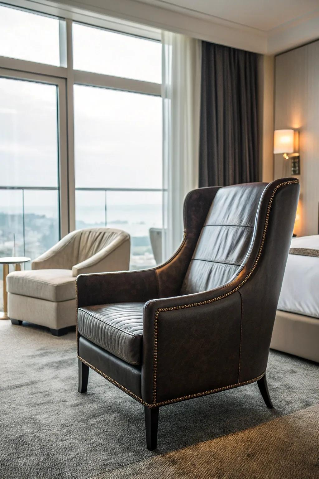 Leather chairs offer timeless sophistication and enduring appeal.