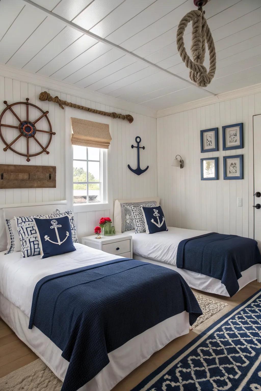 Embrace a timeless look with indigo and white.