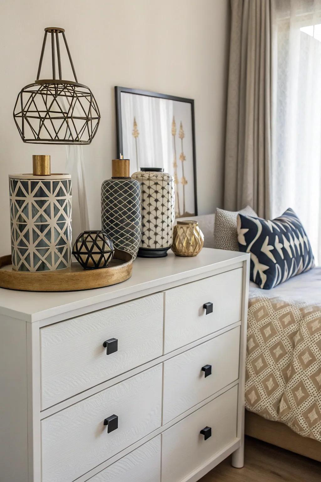 Geometric designs add a modern and sophisticated touch.