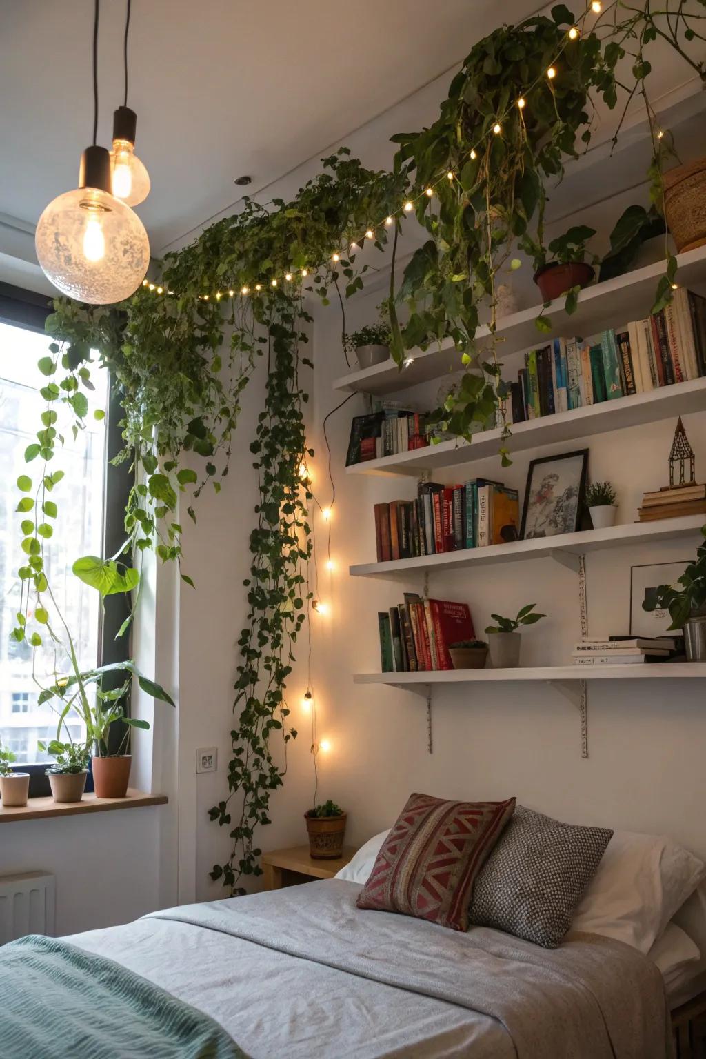 Overhead space contributes a dimensional stratum to bedroom design.