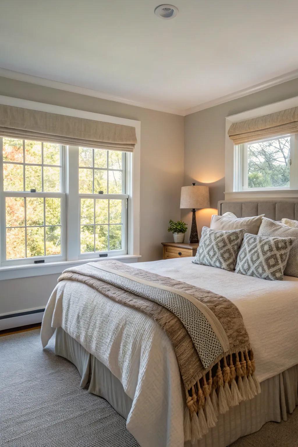 Allowing natural light in creates an open and inviting space.