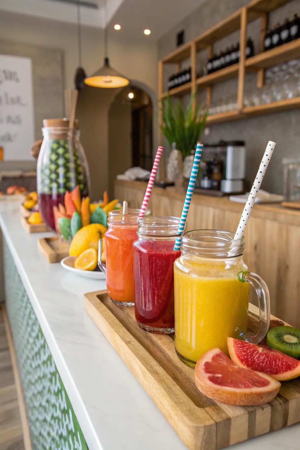 Brighten up family time with a juice area.