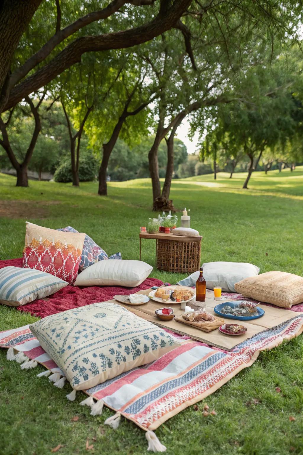 A picnic setup promoting ease and fashion