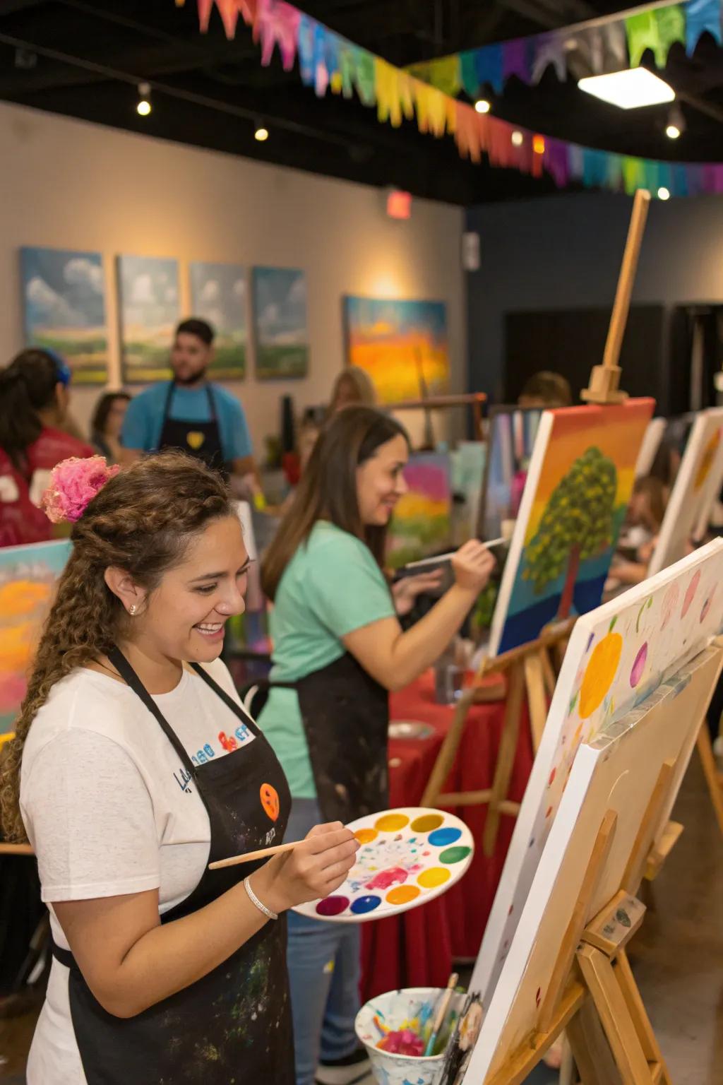 Celebrate creativity with an creative brush party.