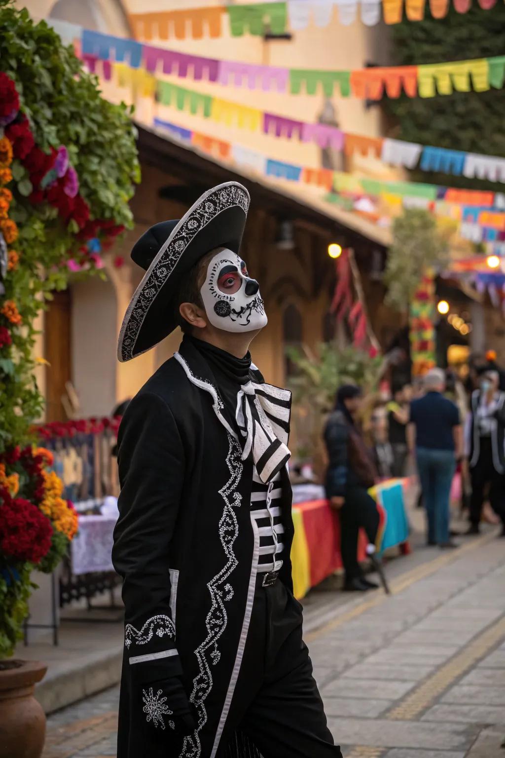 Fuse heritage with elegance by crafting a dapper Day of the Dead ensemble.
