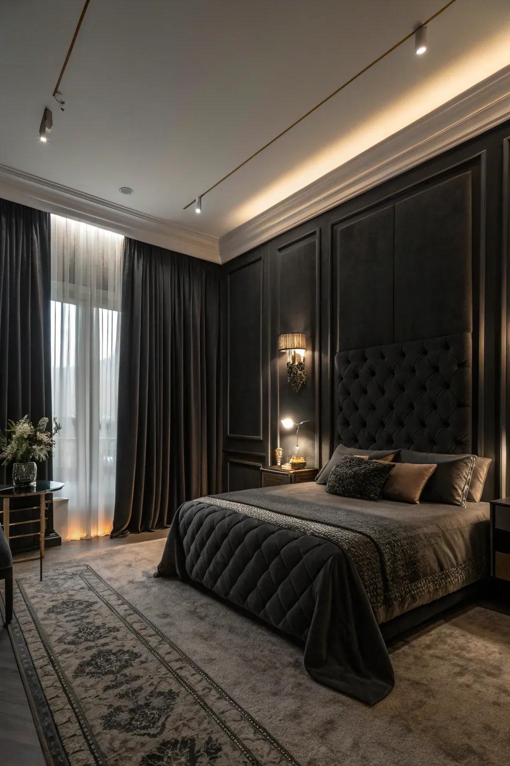 Blackout curtains ensure privacy and maintain a cozy feel.
