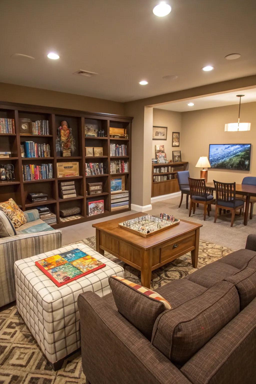 Create memorable game nights with a designated space for fun and interaction.