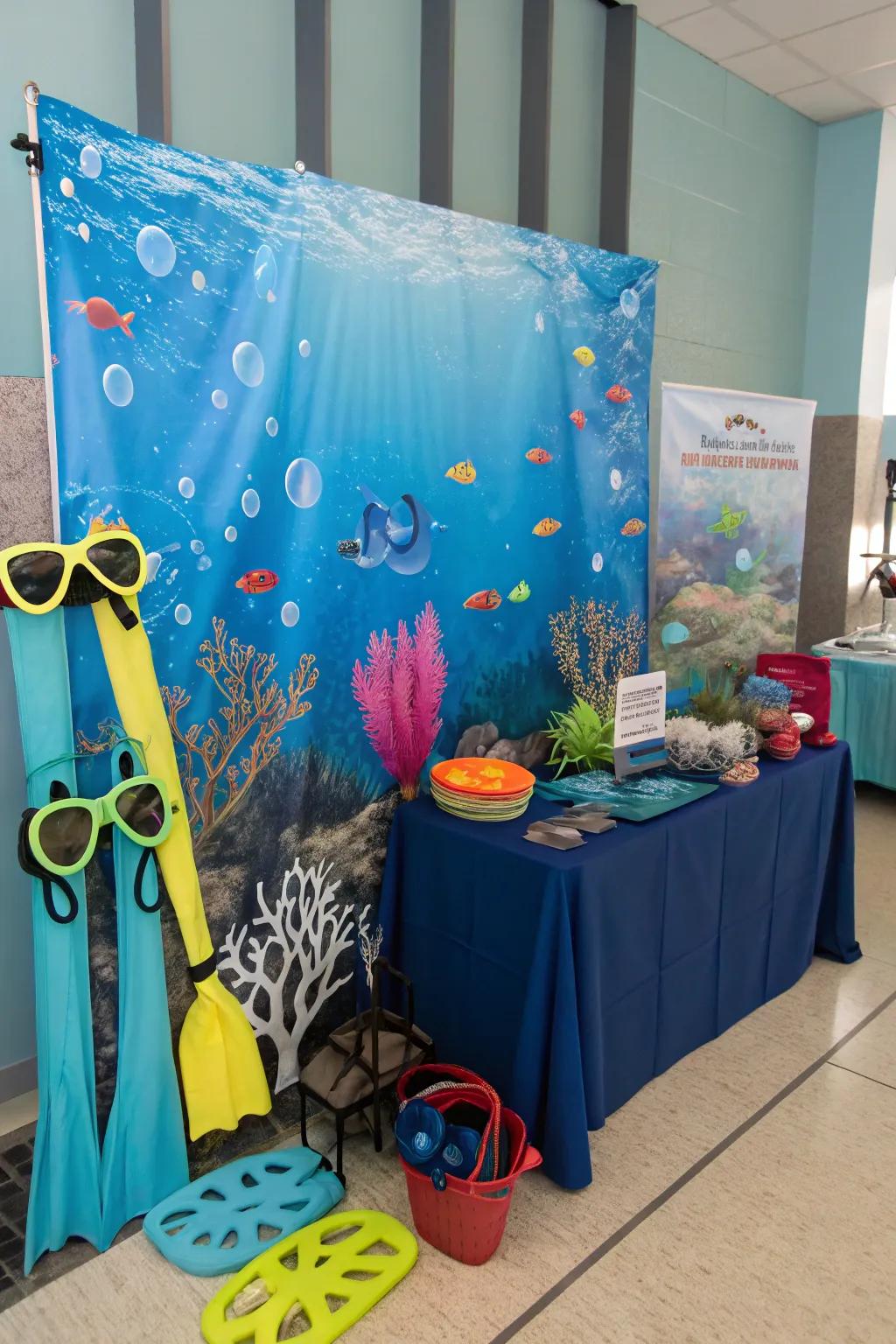 A snapshot booth that delivers a plunge into the ocean's playful facet.
