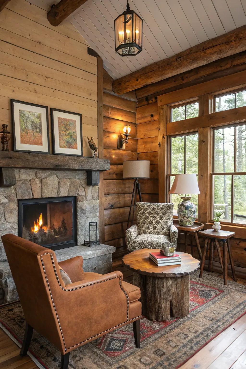 Heirlooms adding history and character to the cabin interior.