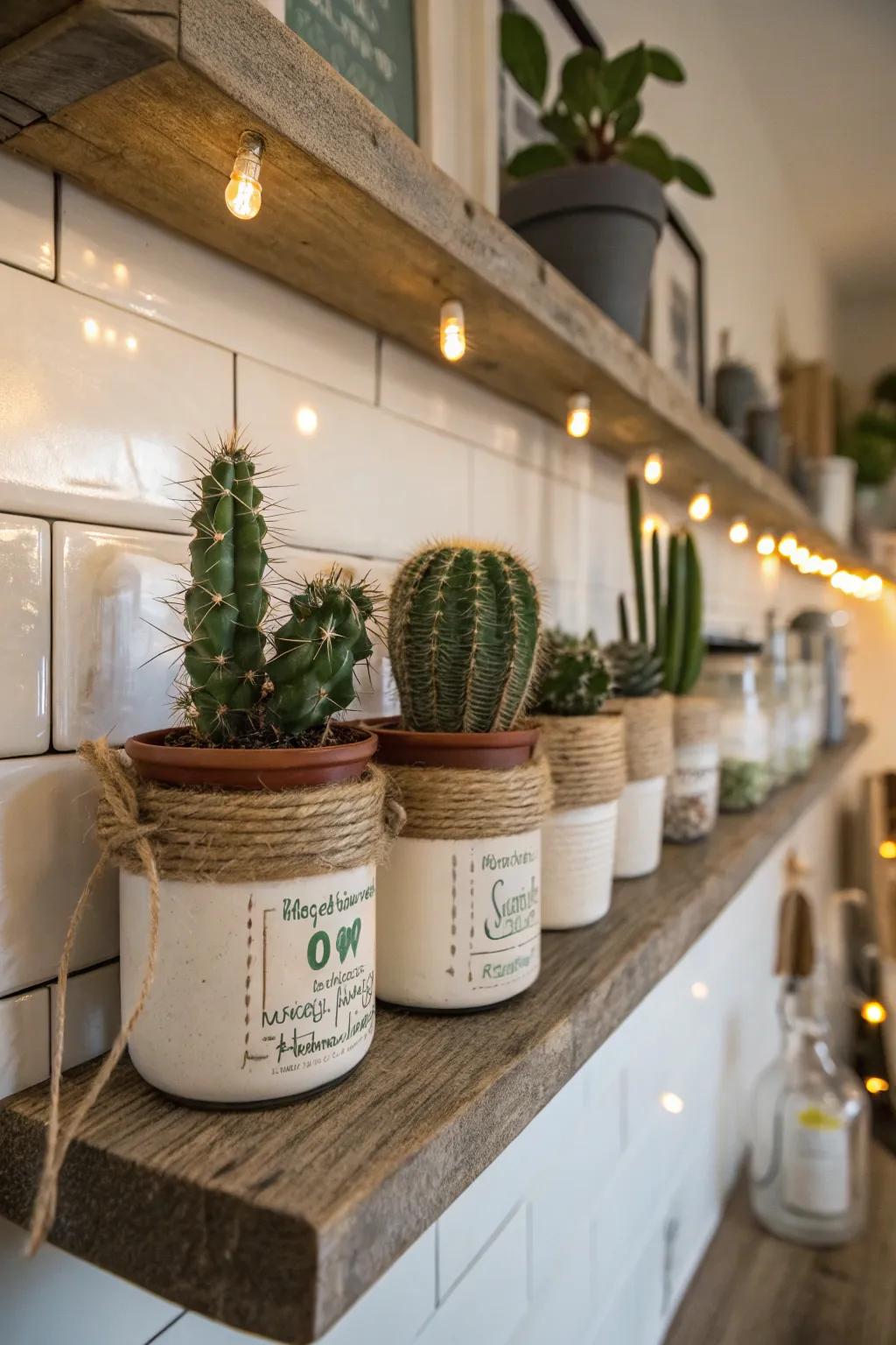 Revamped stonemason jars contribute a cozy, nostalgic vibe to your decor.
