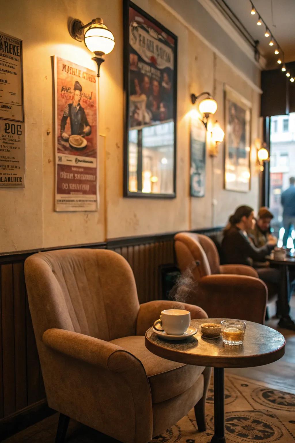 A cozy corner nook in a café, ideal for quiet moments and reflection.