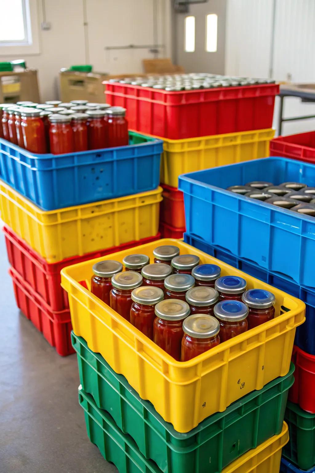 Arrange and relocate effortlessly utilizing stackable containers for your containers.