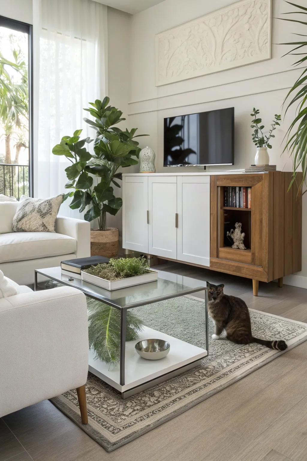 Beautiful solutions for litter box concealment.