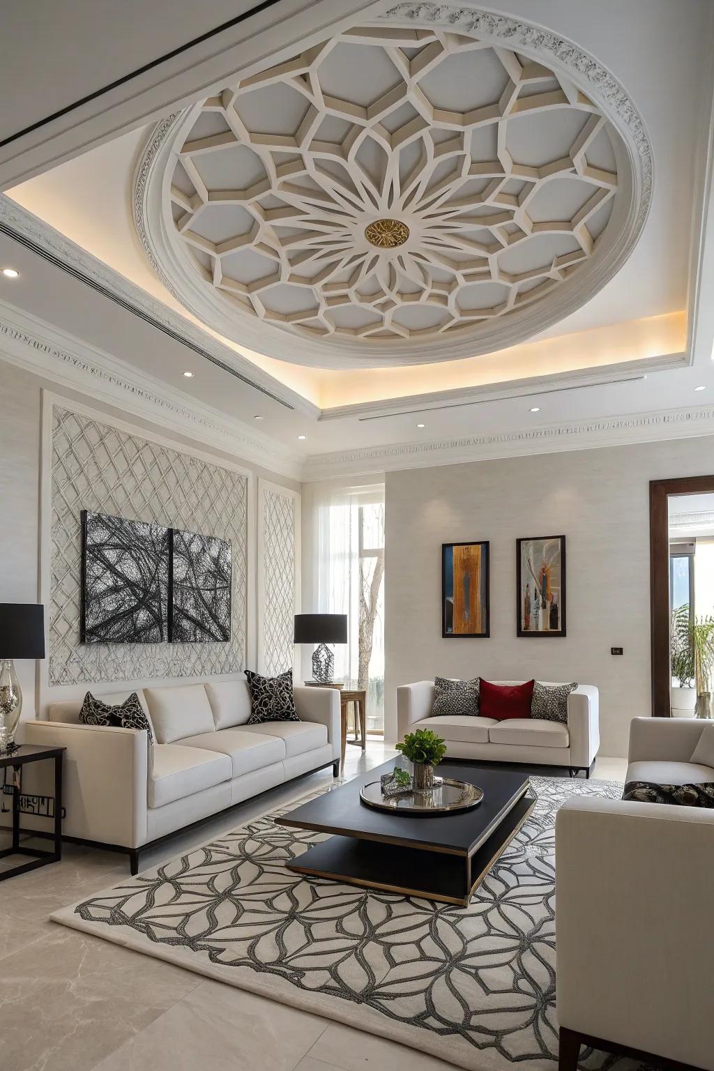 Geometric medallions offer a modern twist.