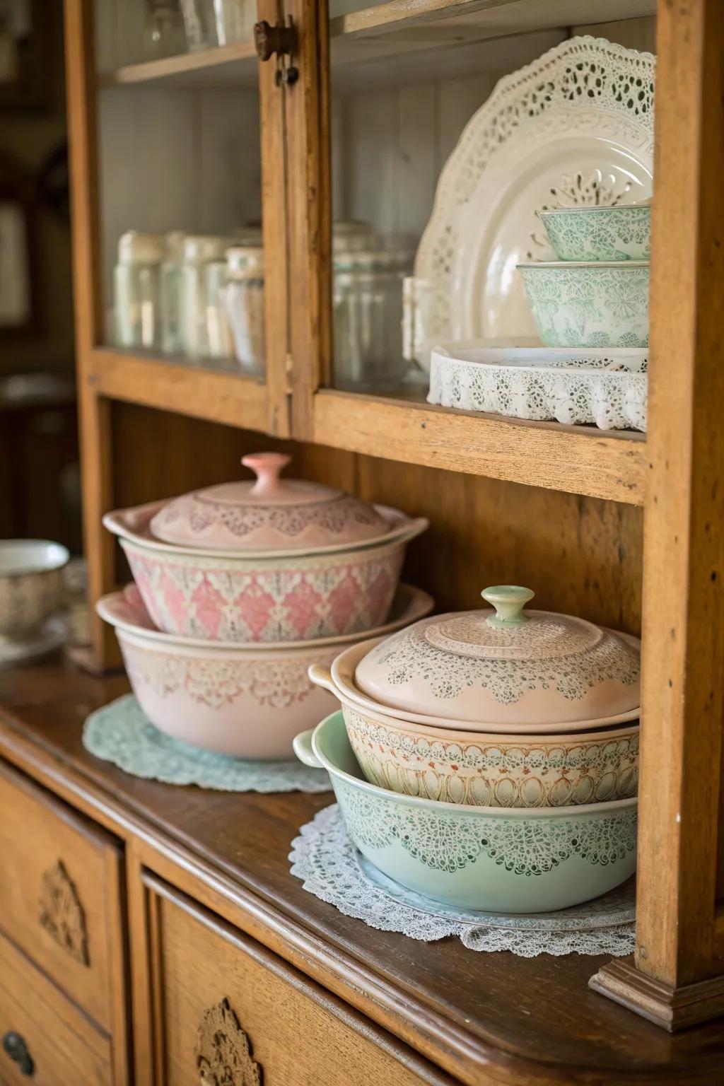 Add nostalgic charm with vintage-inspired ceramics.