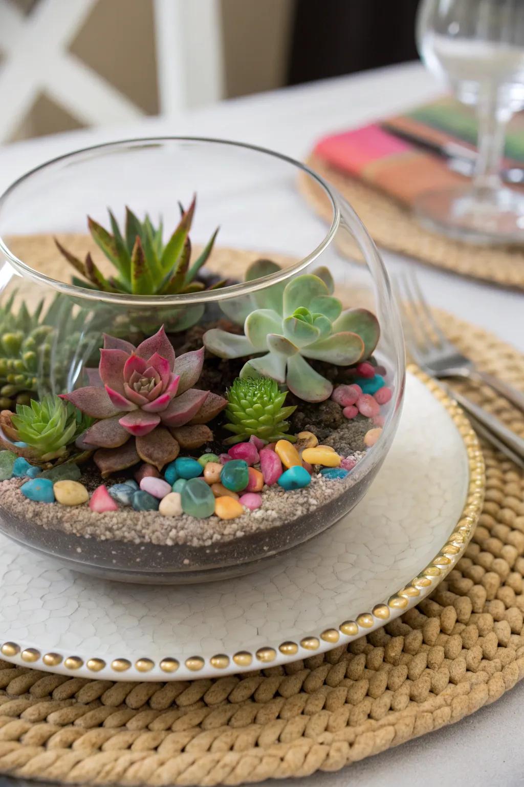 Showcase your creativity by designing a DIY miniature garden centerpiece.