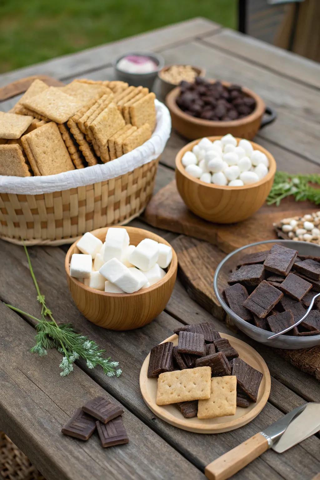 End the BBQ on a happy note by having a s&rsquo;mores area.