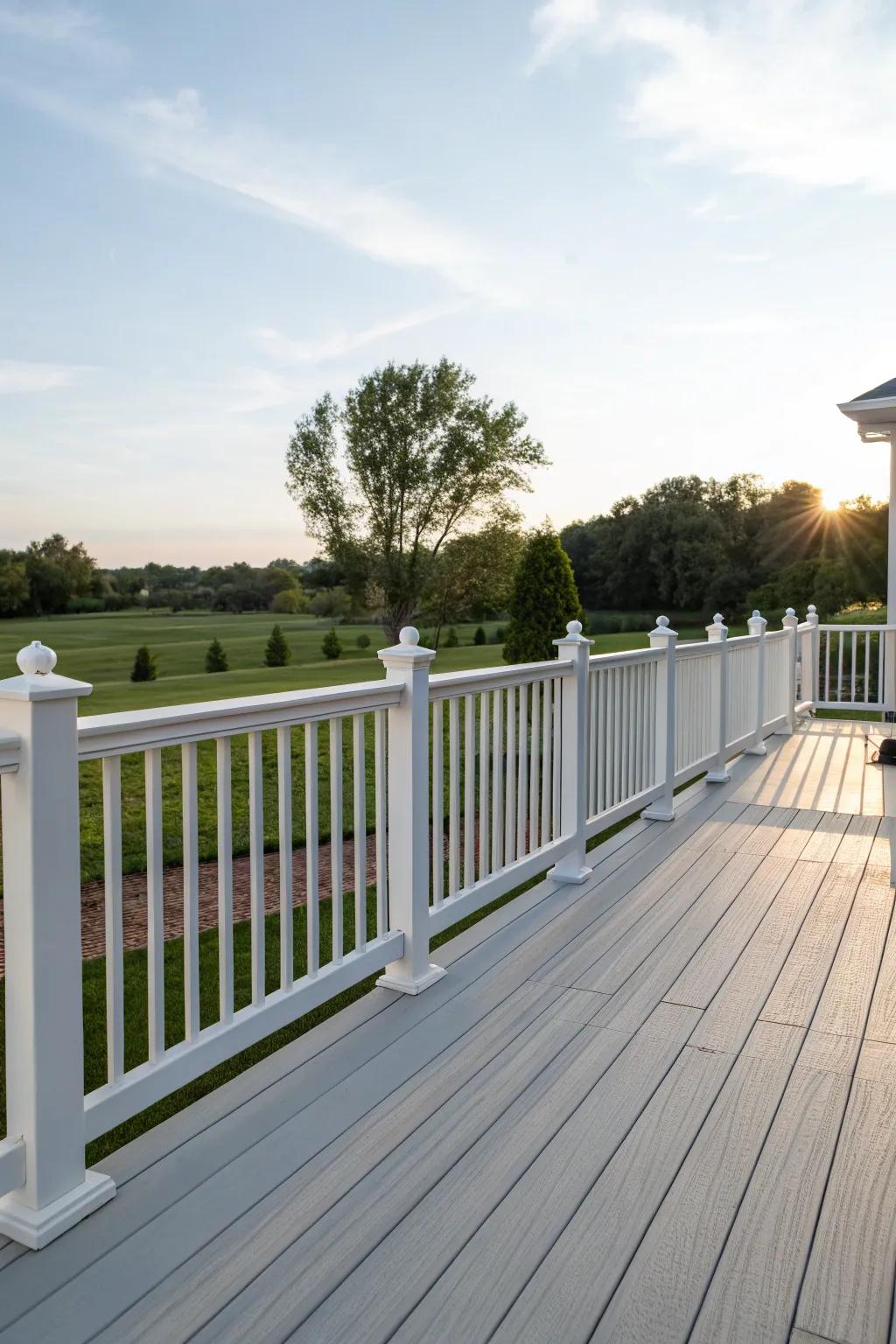 Plastic railings provide a low-maintenance and affordable solution.