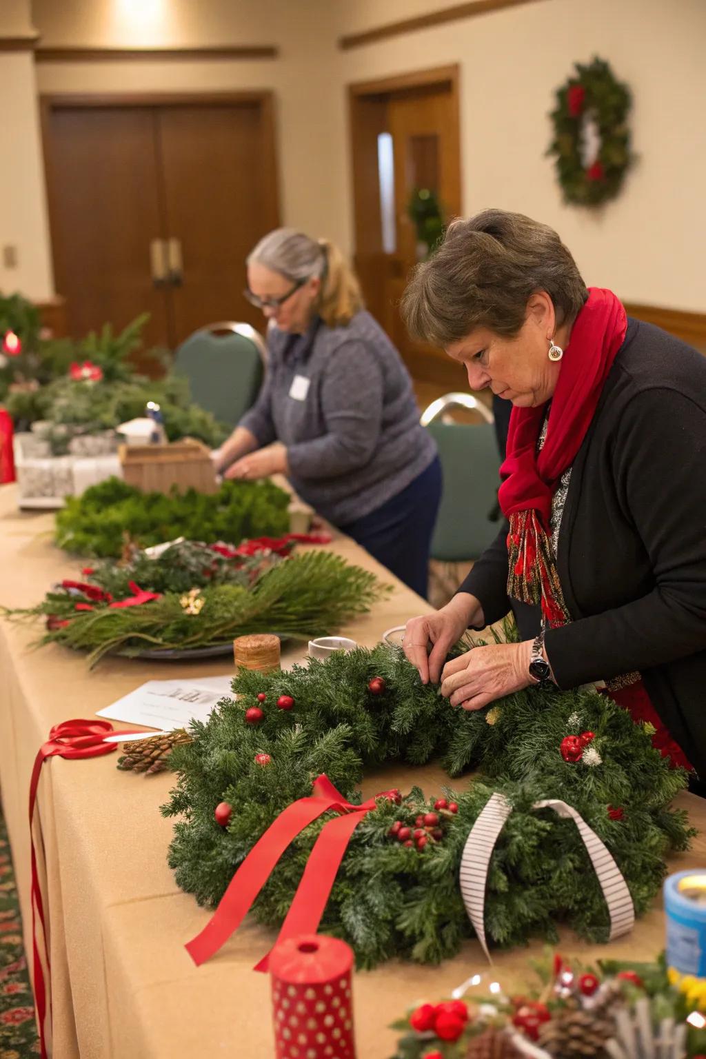 A creative wreath-making session revealing the artist within.