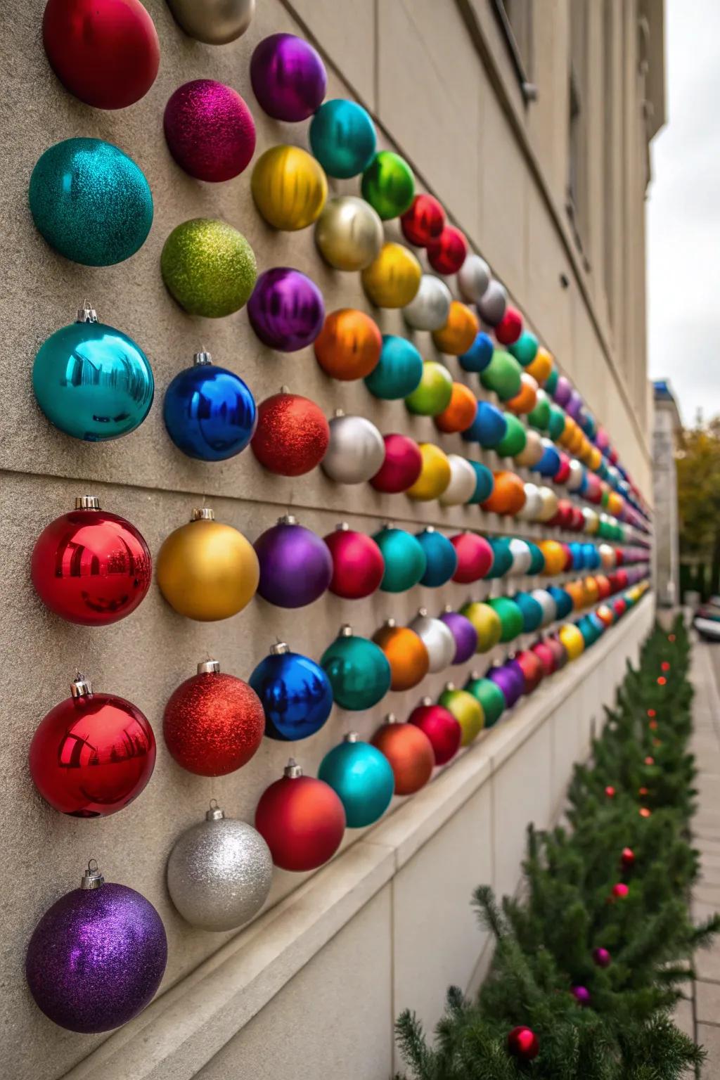 Daring bauble wall artwork makes a joyful statement.