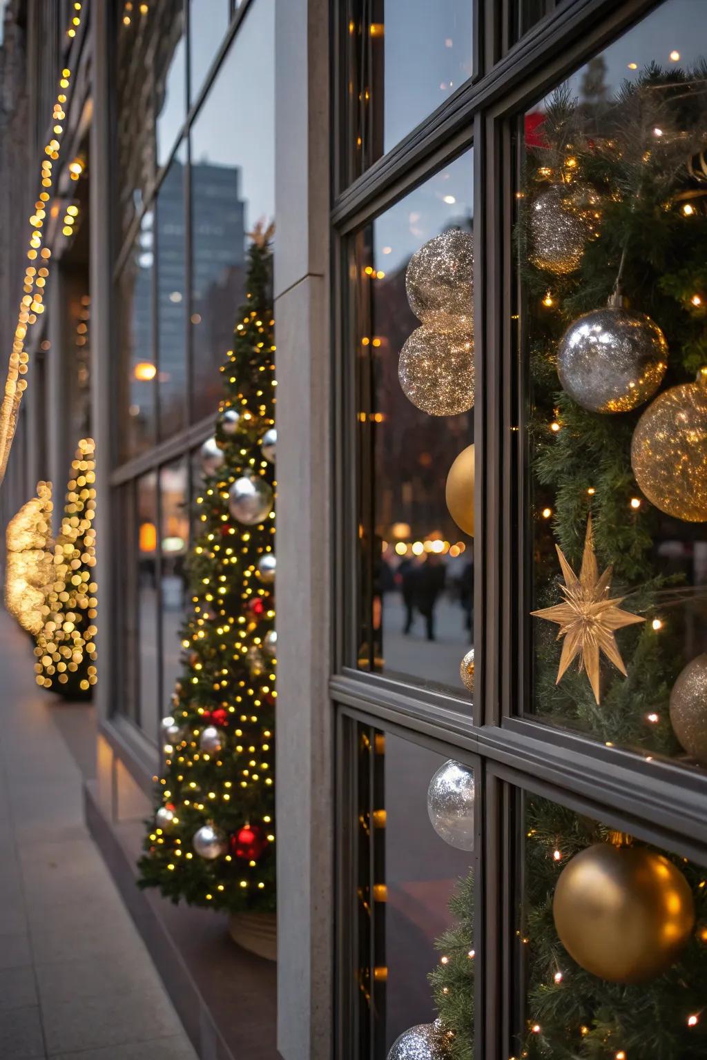 An ethereal effect is conjured as illumination and ornaments are reflected in reflectors.