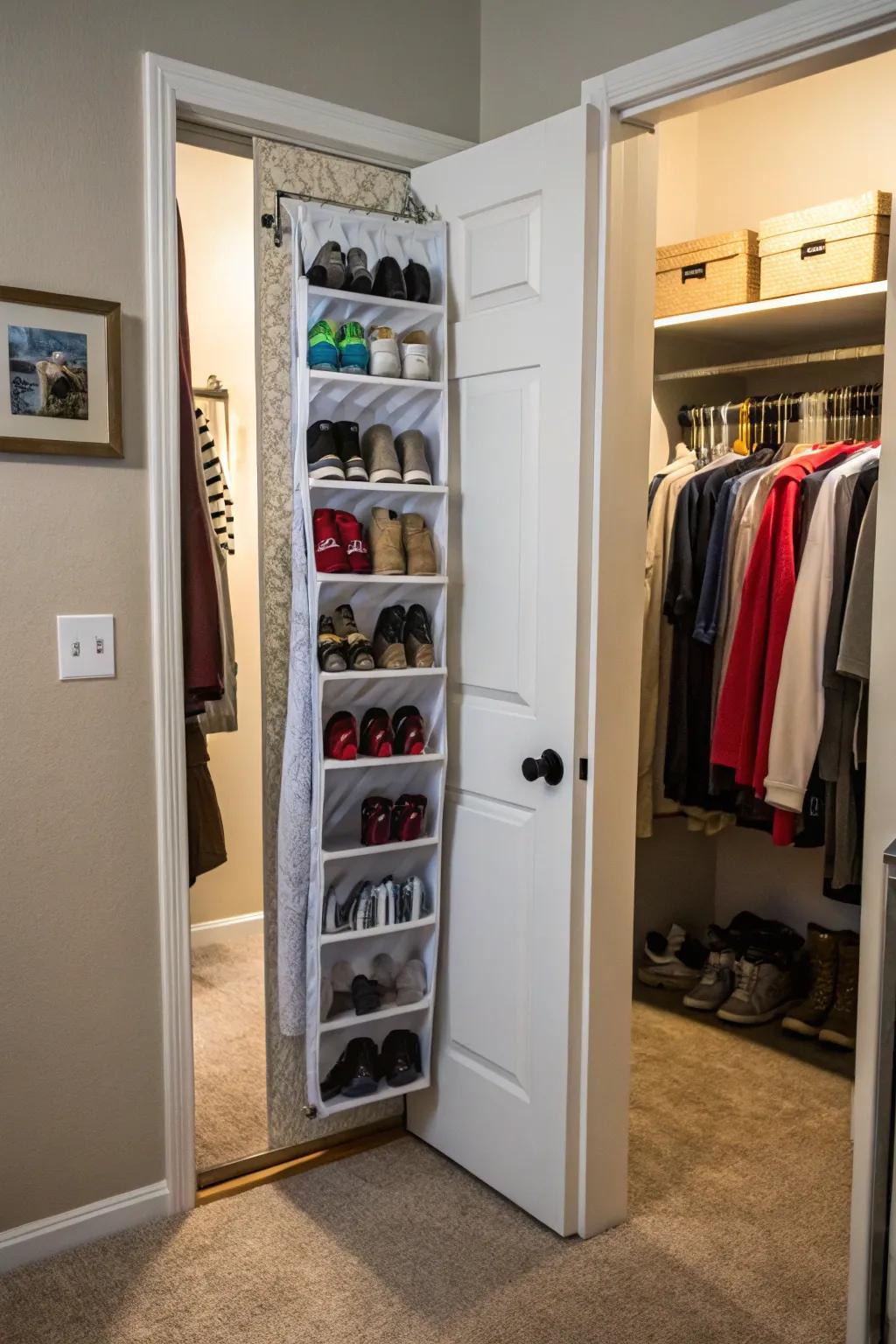 Extend your storage options with solutions that hang over the door.