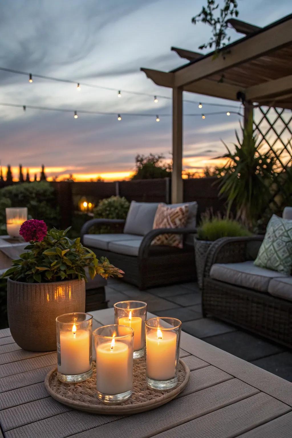 Citronella garden candles are perfect for outdoor evenings.