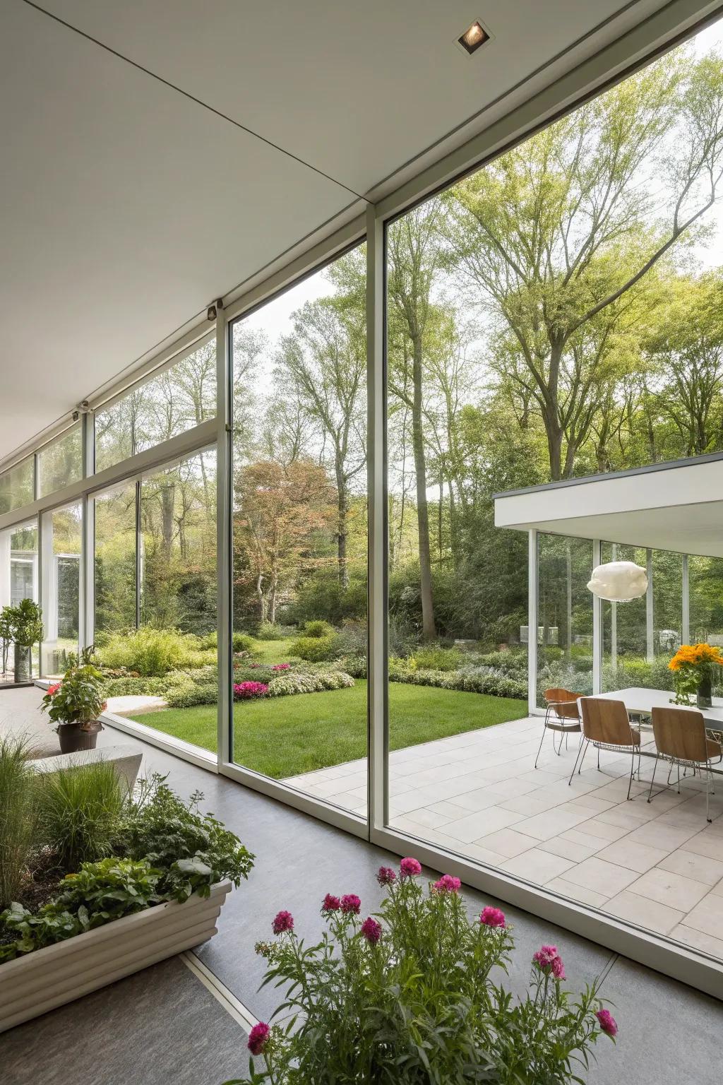 Blur the lines between indoors and outdoors with glass walls.