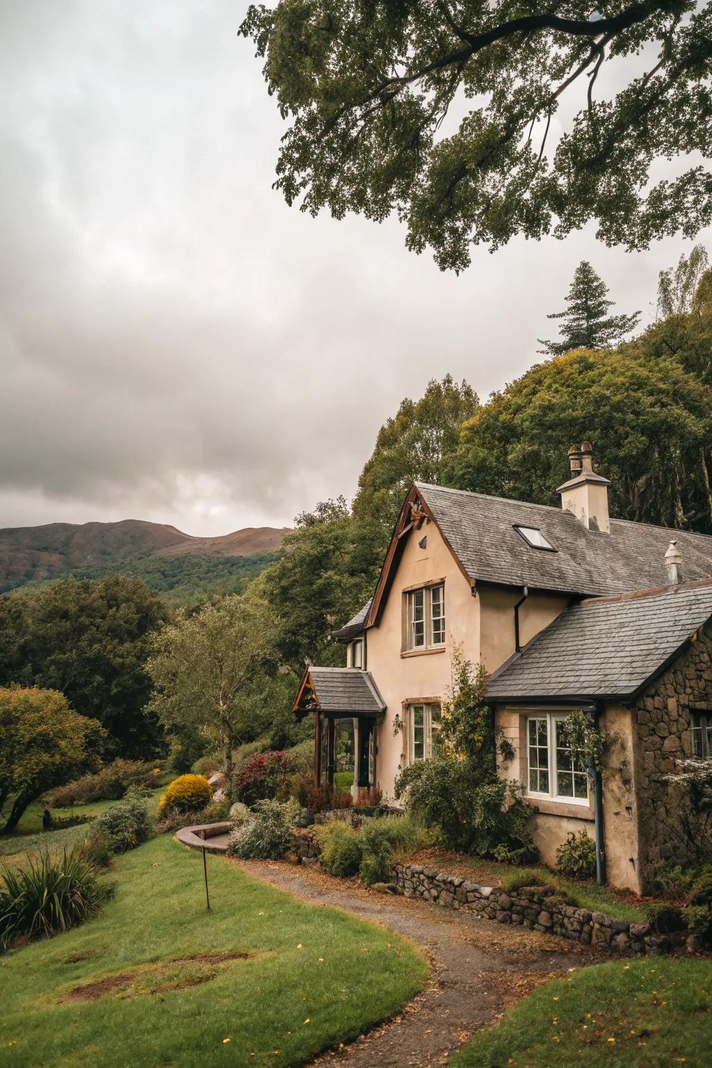 Natural tones harmonize your cottage with its natural landscape.