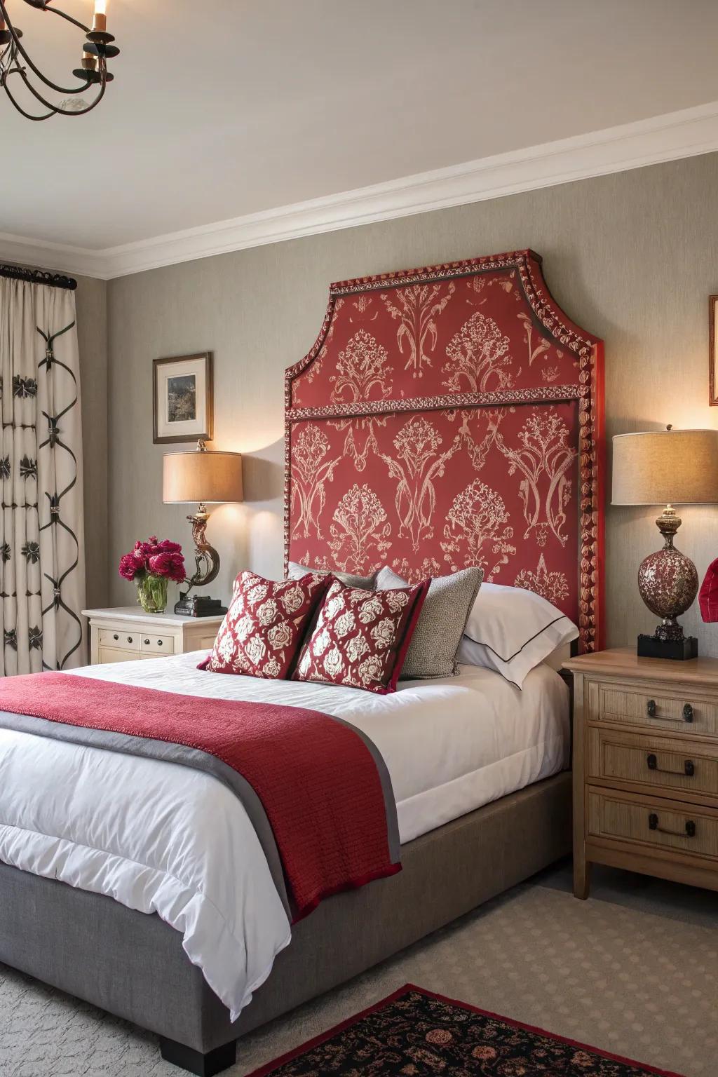An eye-catching headboard creates a fashionable focal point.