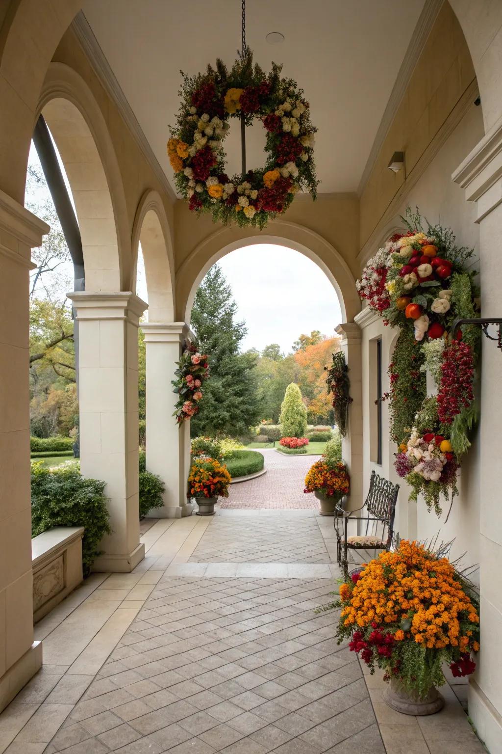 Holiday decor keeps your entrance vibrant and fresh.