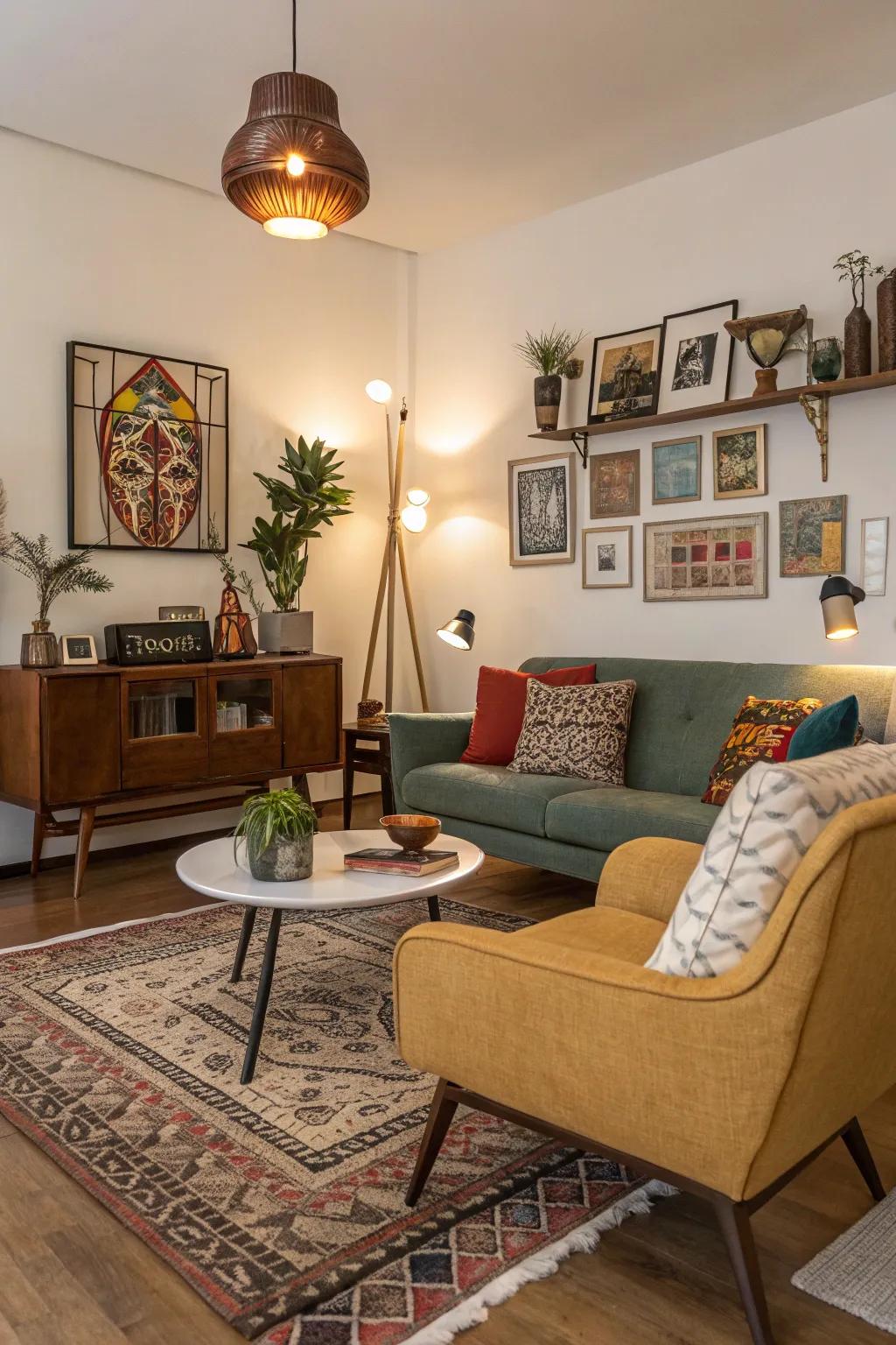 Eclectic decor adds character and warmth to your home.