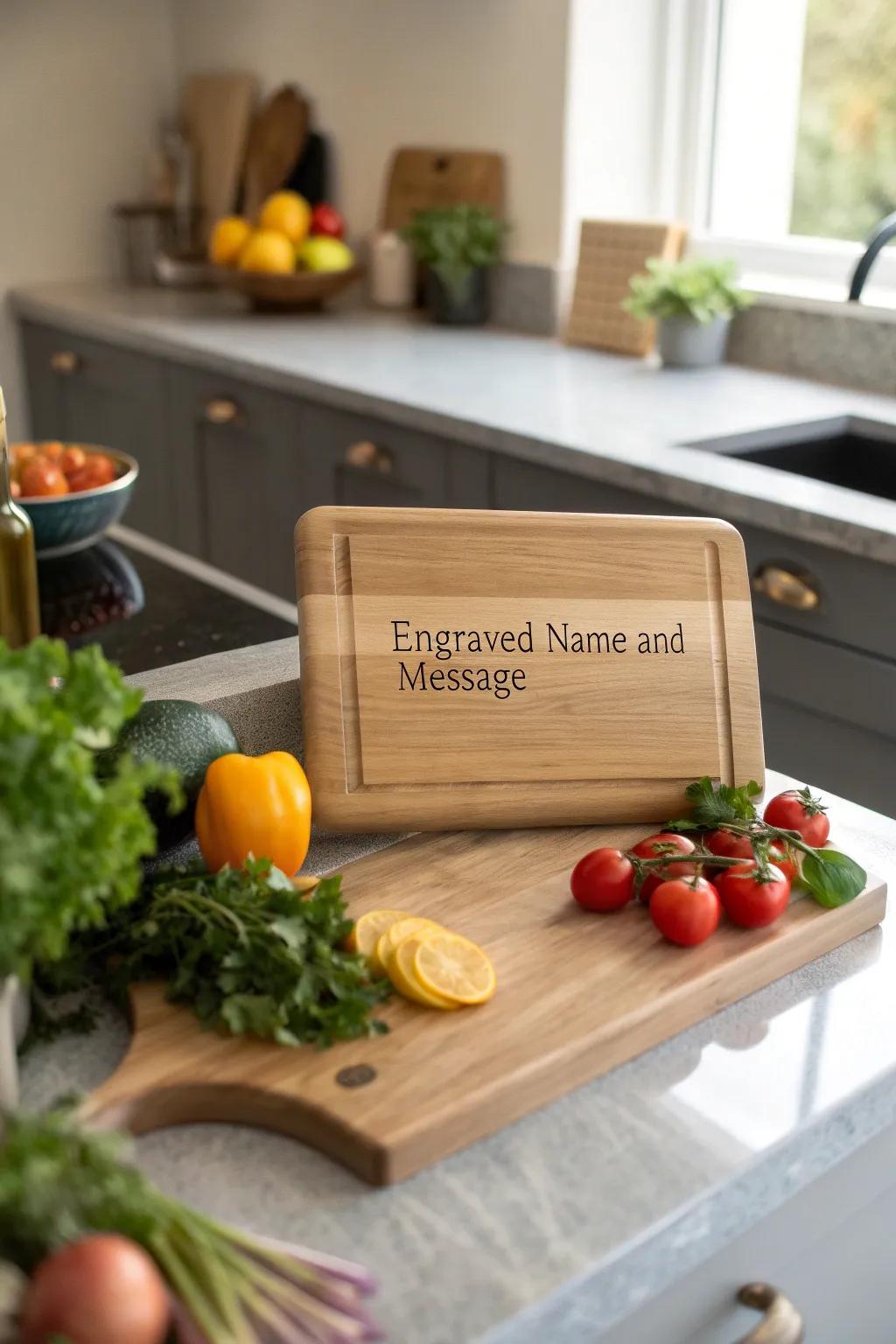 A personalized cutting board is both functional and meaningful.