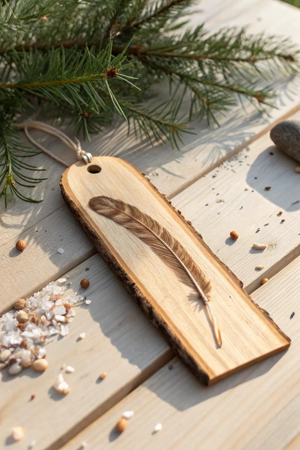 Bring the beauty of nature to your reading with this handcrafted, plume-adorned bookmark.