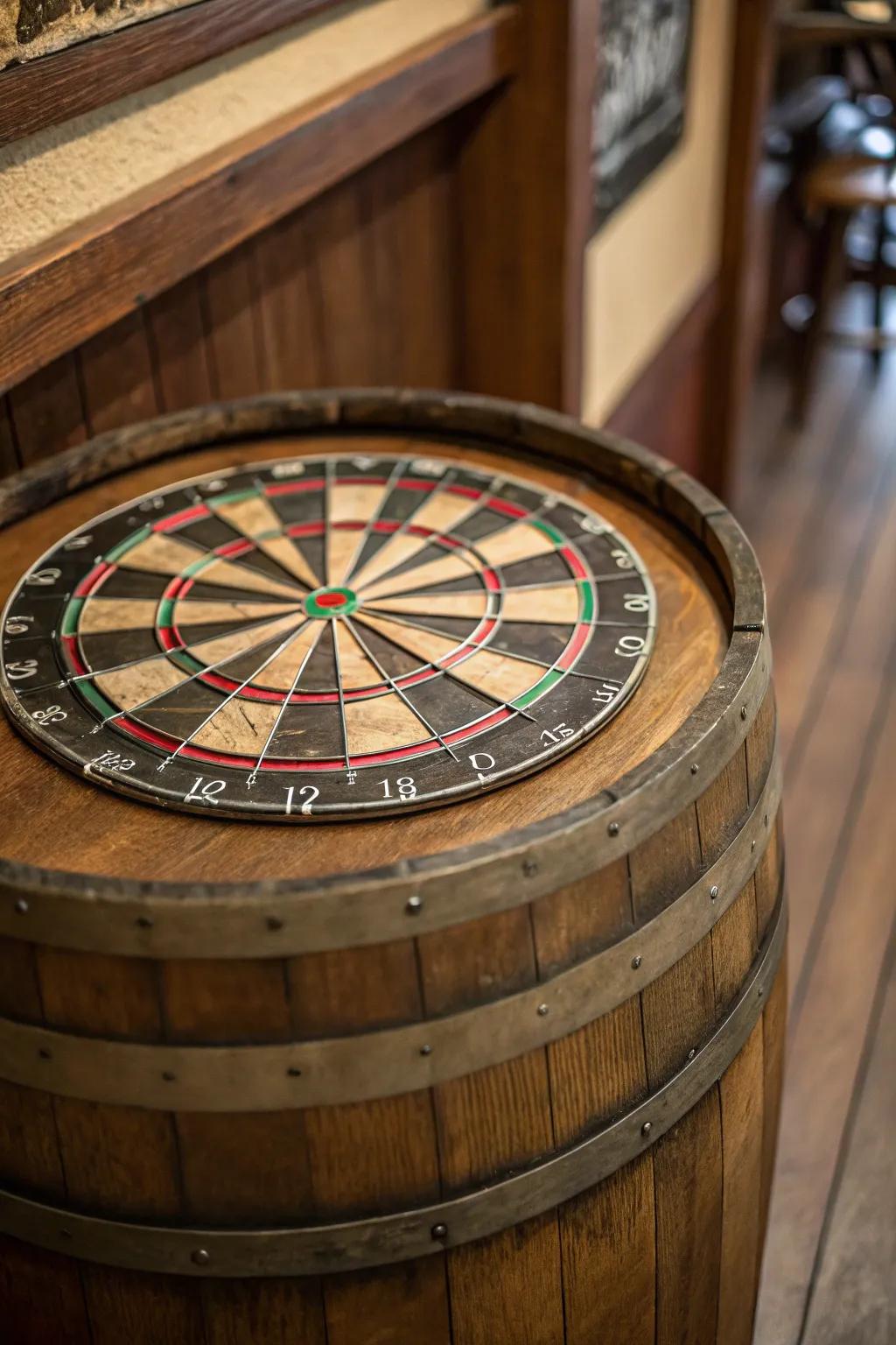 Rustic backings bring character and charm to your dart room.