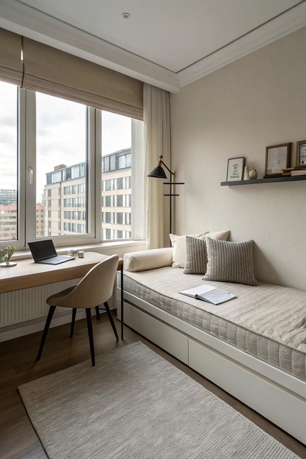 Simple decor enhances space and tranquility in a room.