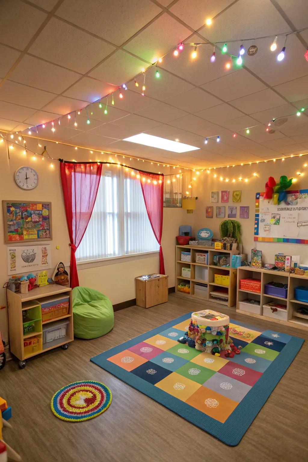 Adaptable lighting sets the tone for various activities.