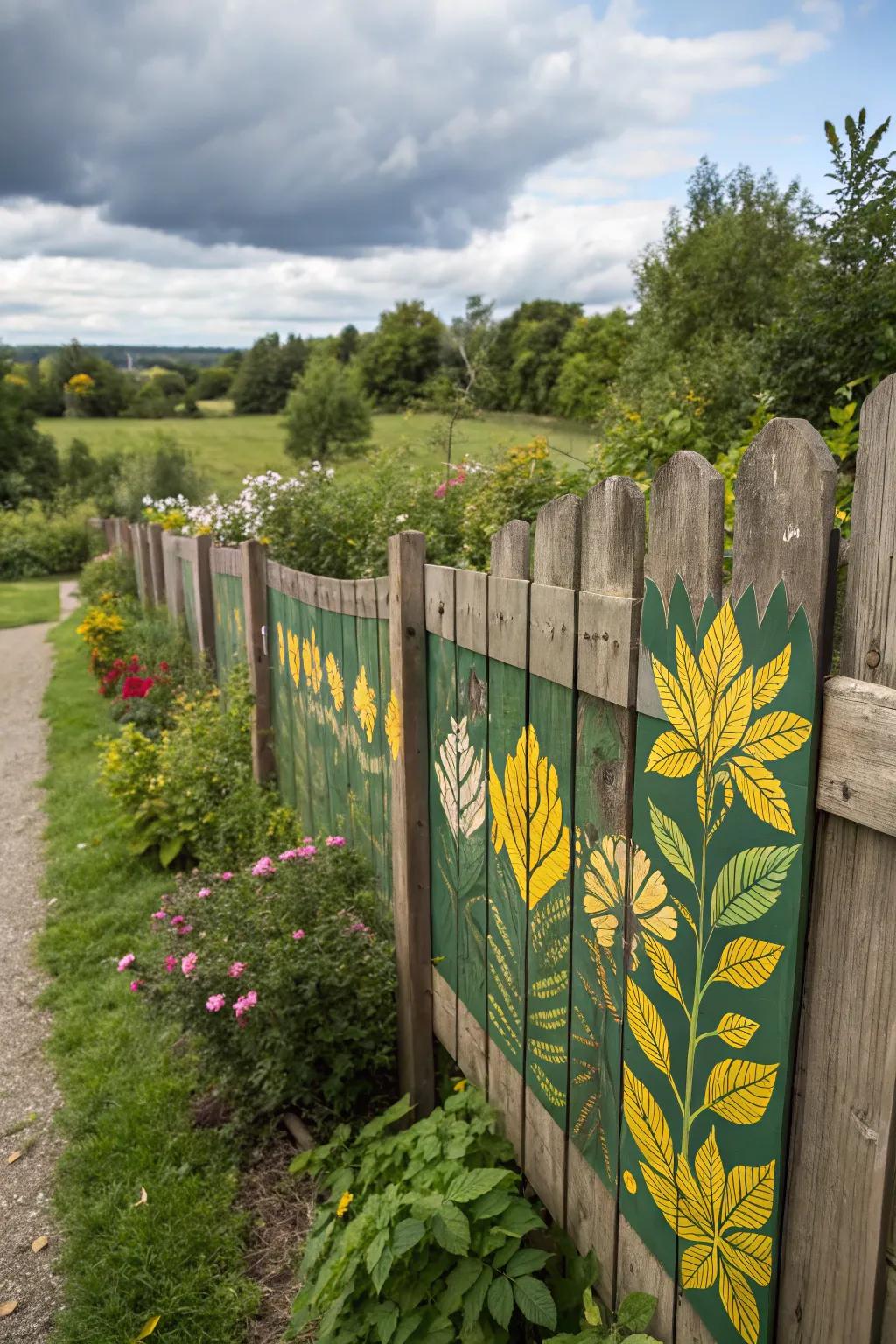 Stencil art provides a quick and effective way to beautify your fence.