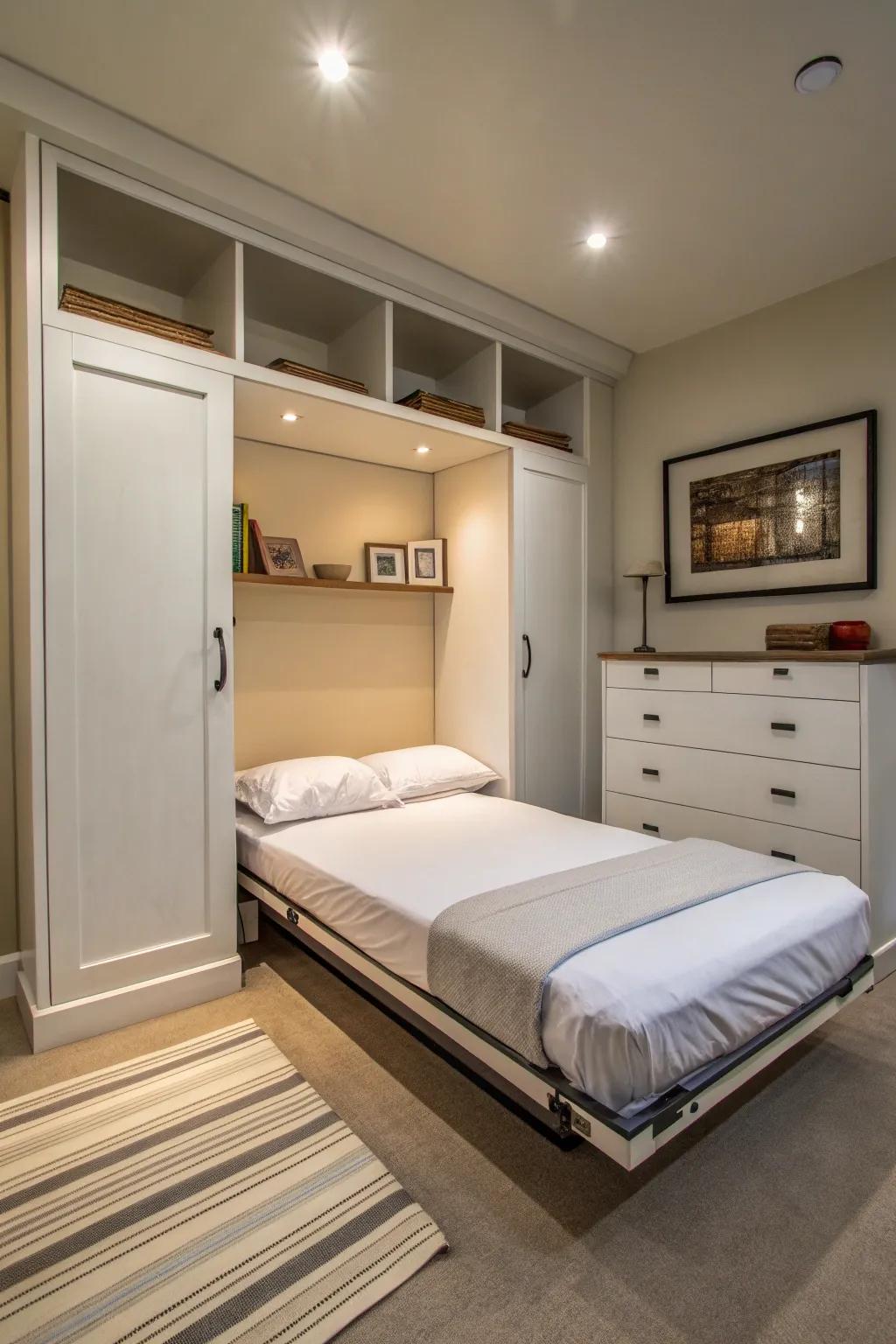 Fold-away beds effortlessly create multipurpose spaces.