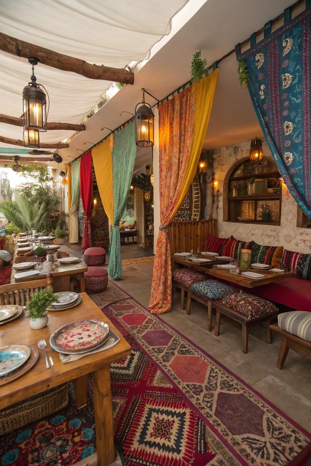 Embrace the boho spirit with a chic and bright dinner.