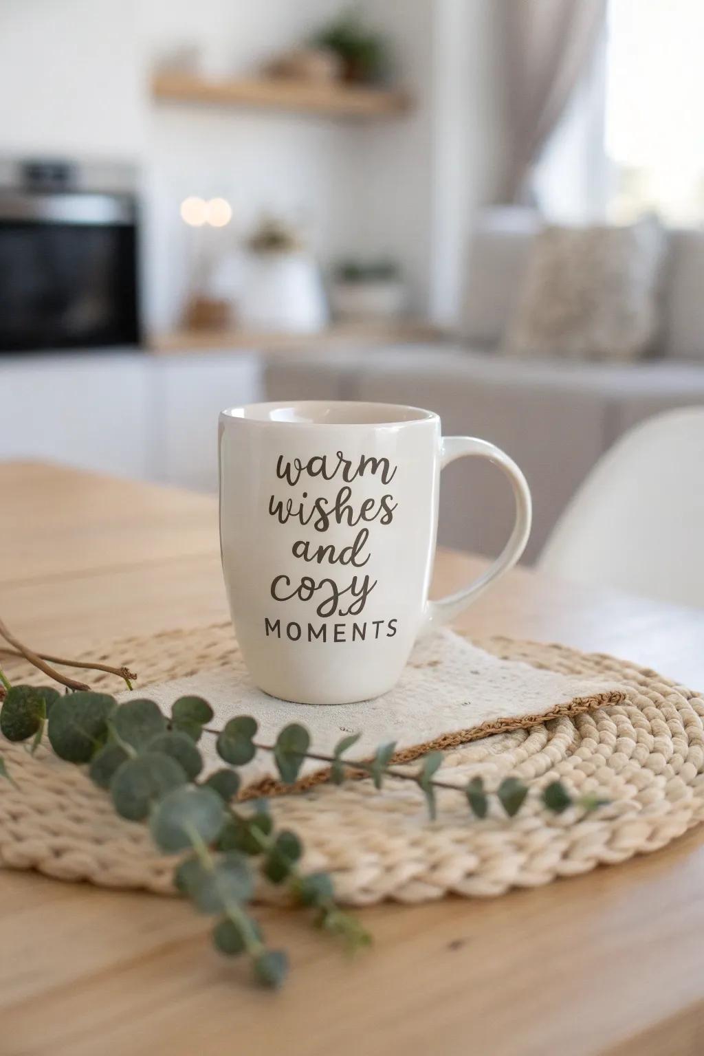 Capture the character of the season using a personalized touch - a comfortable reminder of warmth and meaningful wishes.