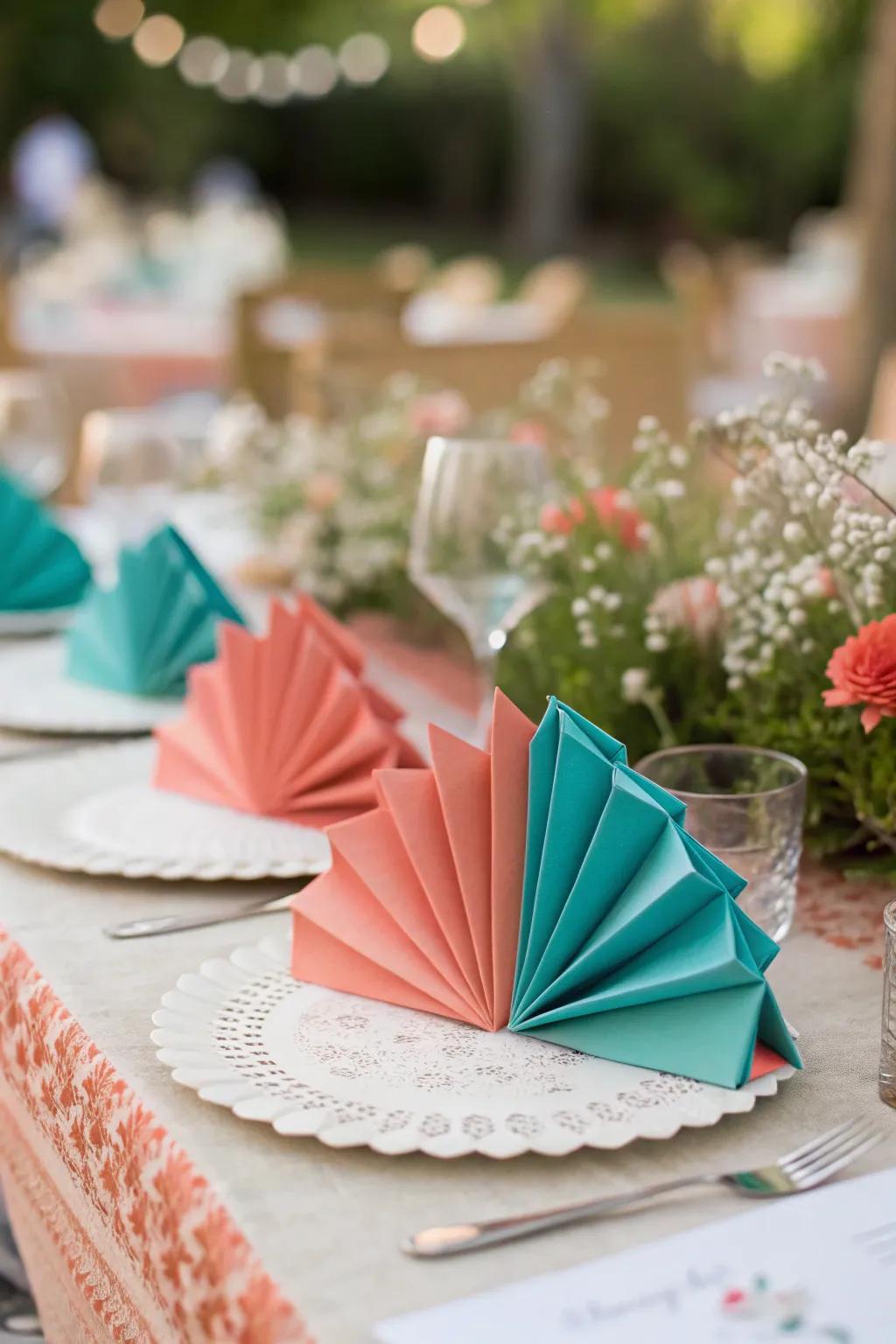 Contribute a playful accent to your table settings using sculpted paper designation markers. 🦋 #OrigamiWedding #PlaceCards