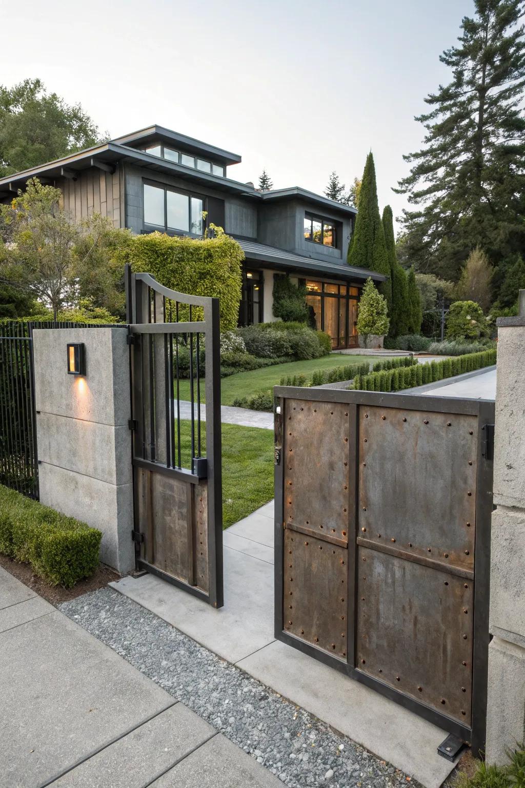 An urban sophisticated gate that complements a modern urban aesthetic.