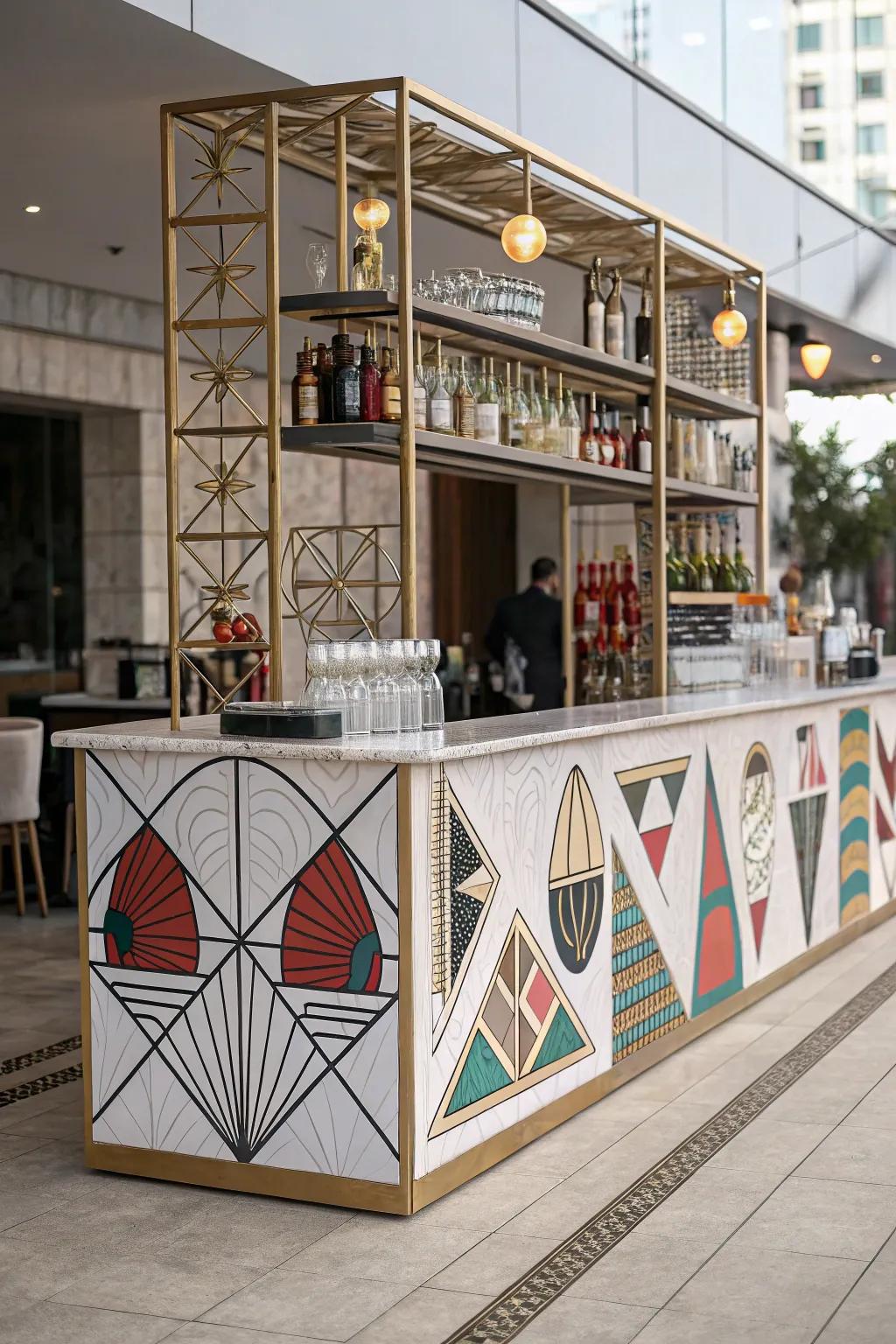 Artistic allure transforms your bar into a masterpiece.