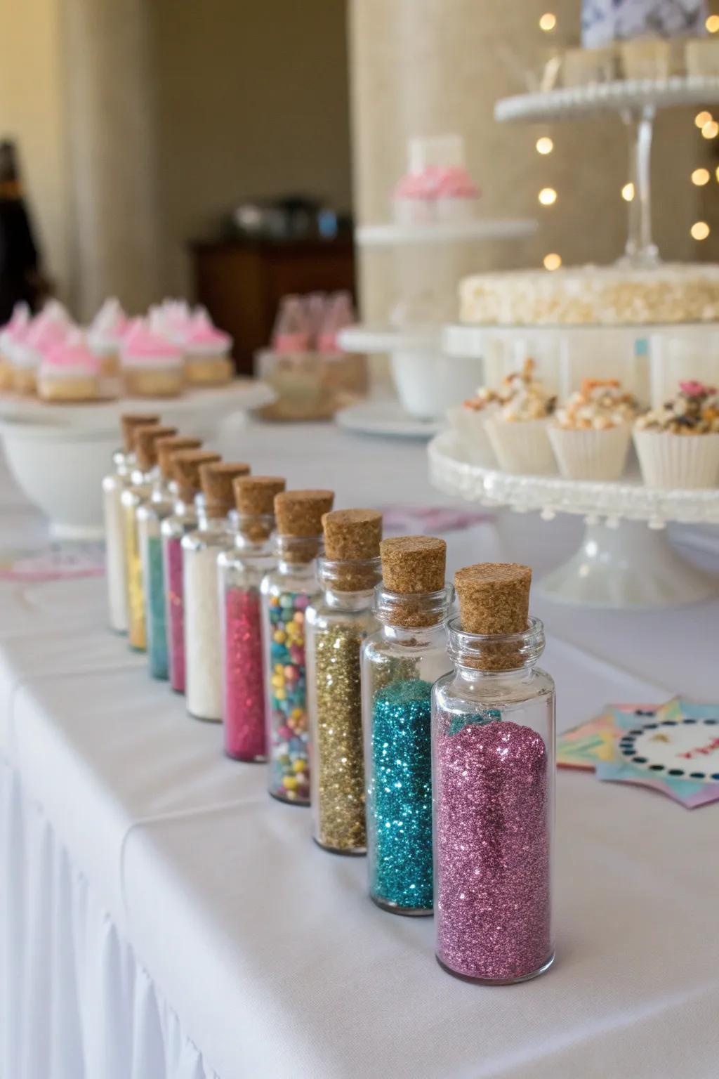 Sparkle dust keepsakes are a magical way for guests to remember the day.
