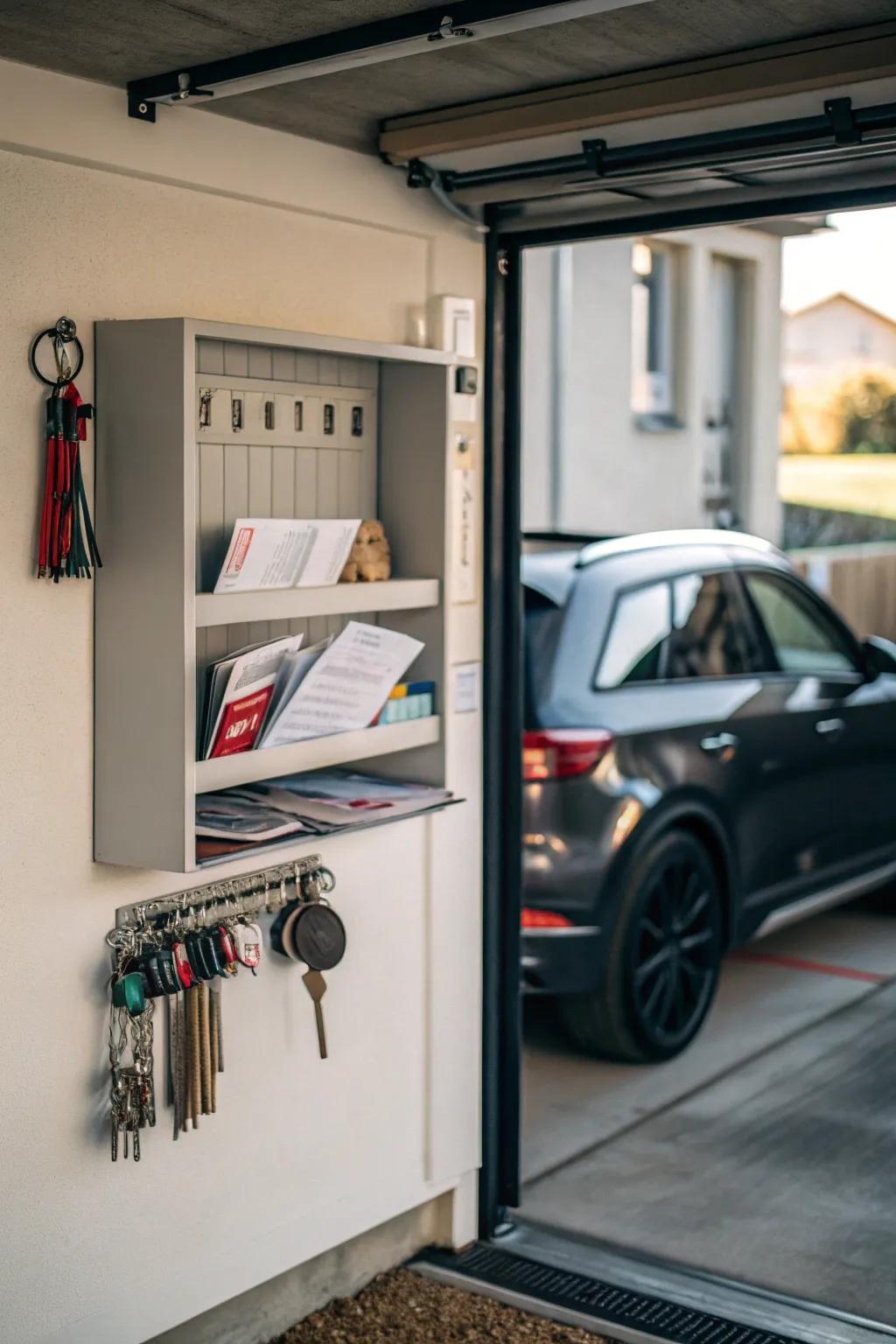 A general shelf helps keep things organized and tidy.