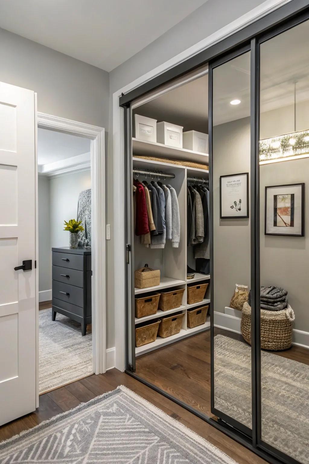 Sliding doors provide a streamlined, space-efficient option.